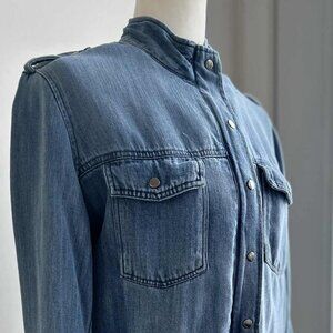 Rails Collins Light Indigo Military Inspired Lyocell Jacket w/ Drawstring – US L